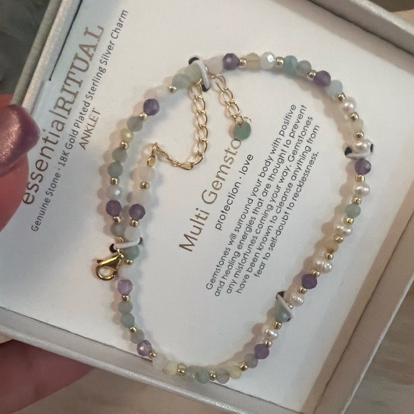Essential Ritual Multi Gemstone Anklet - Picture 3 of 4